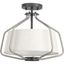 Brushed Nickel Farmhouse Drum Semi-Flush Convertible Light