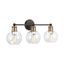 Hansford Antique Bronze and Brass 3-Light Vanity Fixture