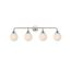 Elegant Polished Nickel 4-Light Bath Sconce with Frosted Opal Shade