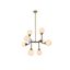 Hanson 8-Light Globe Pendant in Black, Brass, and Frosted White