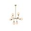 Elegant Brass Globe 8-Light Indoor/Outdoor Pendant with Opal White Glass