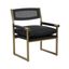 Harlow Black Vegan Leather Accent Chair with Gold Frame