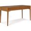 Harper Solid Rubberwood 60" Wide Light Golden Brown Office Desk with Keyboard Tray