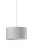 Contemporary White Fabric Drum Pendant Light, 15"