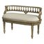 Hathaway 37" Cream Upholstered Bench with Carved Spindle Back