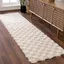 Light Brown Geometric Shag Runner Rug 2'7" x 7'3"