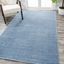 Classic Blue Solid Synthetic 10' x 14' Reversible Area Rug