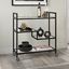 Blackened Bronze 33" Bar Cart with Glass Shelves