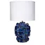 Cobalt Blue Ceramic Table Lamp with Linen Drum Shade