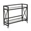 Contemporary Blackened Bronze Glass Bar Cart with Storage