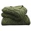 Sage Green Wool Blend Cable Knit Throw Blanket