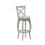 Aged Gray Wood Swivel Bar Stool with Polyester Cushion