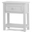 White Solid Wood 1-Drawer Nightstand with Open Shelf