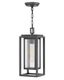 Transitional Oil Rubbed Bronze LED Pendant with Clear Seedy Glass