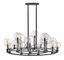 Black Steel 15-Light Wagon Wheel Chandelier with Clear Glass