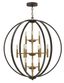 Euclid 41" Spanish Bronze 12-Light Chandelier