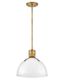 Heritage Brass and Opal Glass LED Pendant Light