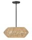 Luca Exotic Edge Black Rattan LED Drum Pendant Light