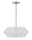 Mini Polished Chrome Drum Pendant with Natural Rattan Shade