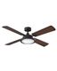 Matte Black 54" LED Ceiling Fan with Walnut Wood Blades