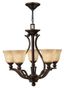 Elegance Bolla 5-Light Medium Chandelier in Olde Bronze with Amber Seedy Glass