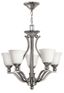 Brushed Nickel 5-Light Chandelier with Etched Opal Glass