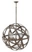 Carson Vintage Iron 5-Light Outdoor Globe Pendant with Clear Seedy Glass