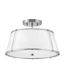 Elegant 2-Light Polished Nickel Drum LED Semi-Flush Mount