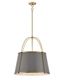 Elegant Transitional 4-Light LED Pendant in Lacquered Dark Brass