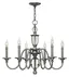 Eleanor Polished Antique Nickel 6-Light Crystal Chandelier