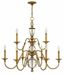 Heritage Brass and Crystal 9-Light Candle Chandelier