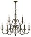 Eleanor Light Oiled Bronze 9-Light Crystal Elegance Chandelier