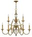 Heritage Brass and Crystal 9-Light Candle Chandelier