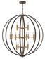 Euclid 44" Spanish Bronze 16-Light Cage Chandelier