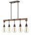 Denton Industrial Iron 5-Light Linear Chandelier with Clear Glass