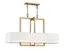 Hampton Elegance Brushed Bronze Drum Chandelier with Off-White Linen Shade