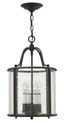 Olde Bronze 4-Light Incandescent Glass Foyer Pendant