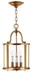 Heirloom Brass 4-Light Drum Chandelier with Clear Glass Panels