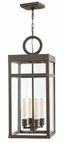 Transitional Oil Rubbed Bronze 4-Light Outdoor Pendant with Clear Glass