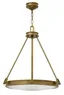 Heritage Brass and Glass Mid-Century Modern Pendant Light