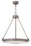 Mini Etched Opal 4-Light LED Pendant in Antique Nickel