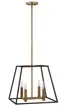 Fulton Vintage Industrial 4-Light Bronze Pendant