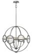 Elegant Orb 4-Light Chandelier in Polished Antique Nickel with Clear Beveled Glass