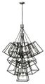 Aged Zinc 13-Light Multi-Tier Industrial Chandelier