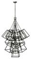 Aged Zinc 13-Light Multi-Tier Industrial Chandelier