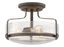 Transitional Harper 3-Light Oil Rubbed Bronze Semi-Flush Mount with Clear Seedy Glass