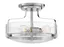 Harper 3-Light Chrome Semi-Flush Mount with Clear Seedy Glass