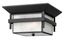 Satin Black Aluminum Outdoor Flush Mount with Etched Seedy Glass