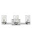 Chrome 3-Light Clear Glass Cylinder Vanity Fixture