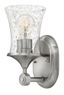 Brushed Nickel 1-Light Bath Sconce with Clear Seedy Glass